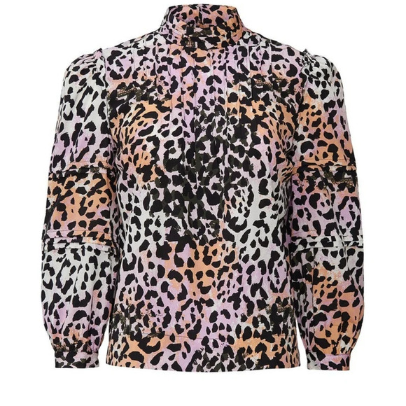Veronica Beard Animal Print Blouse Women's Size 6 Silk, Polyester - Picture 3 of 6